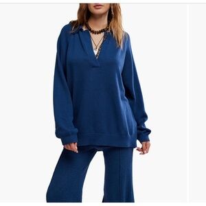 FREE PEOPLE Drea Navy Sweater XS